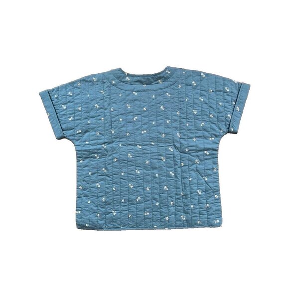 Madewell Quilted Button Shoulder Top in Amie Floral summer breeze S A000564 - Picture 11 of 12